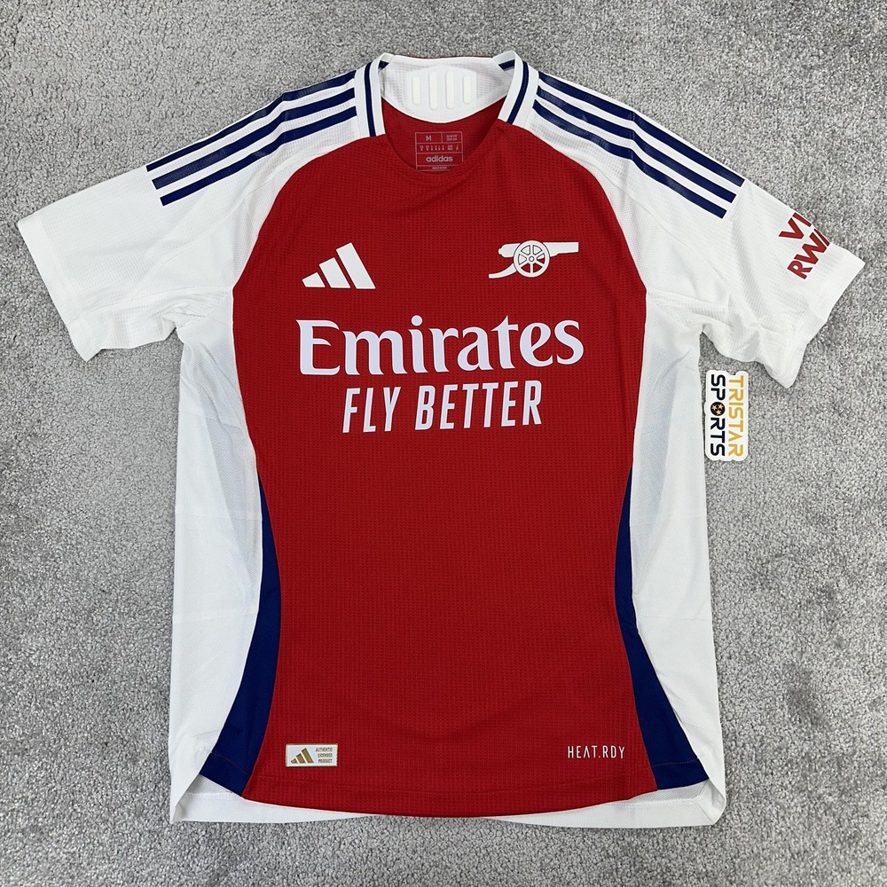 Arsenal Home Jersey Mens Medium Red White Soccer Adidas HEAT.RDY Authentic 24/25